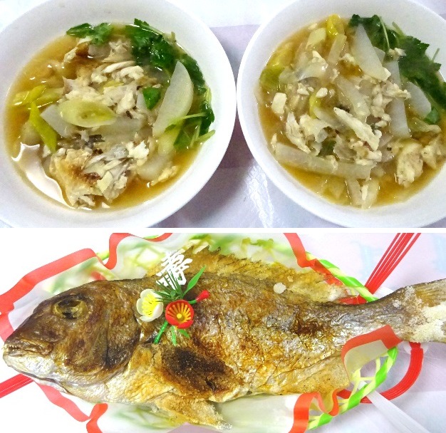 にらみ鯛と鯛ダイコン鍋