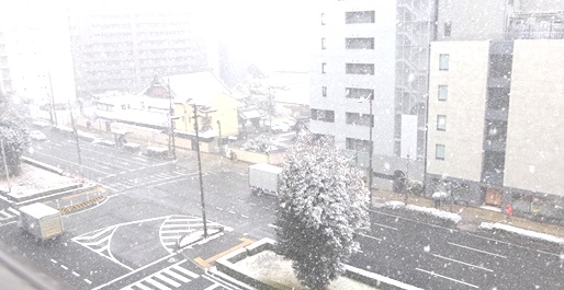 2月24日朝の京都市内の雪