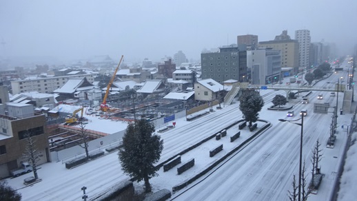 6時55分の京都市内の国道1号