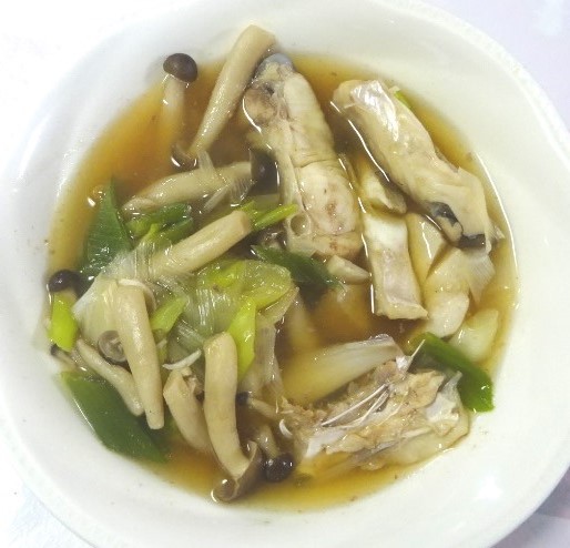 ウチワハギとネギの煮物