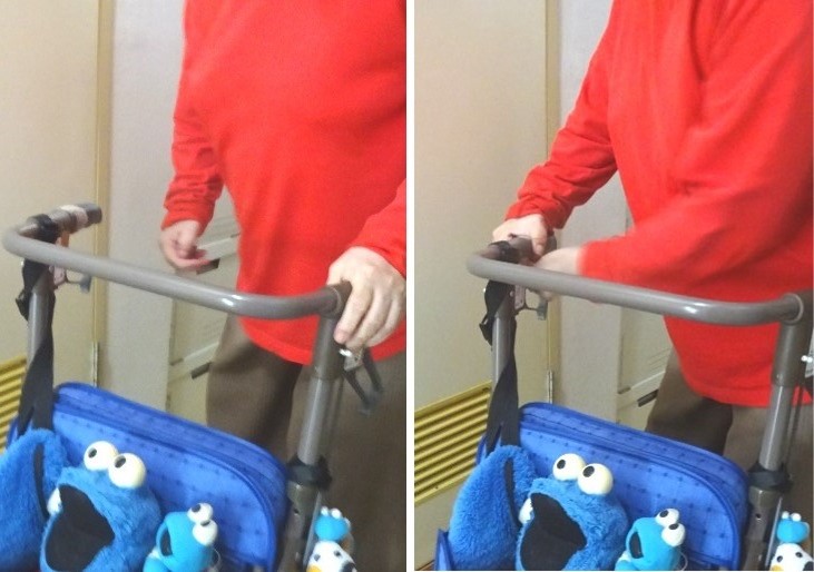 外れた右手でハンドルを握り直す