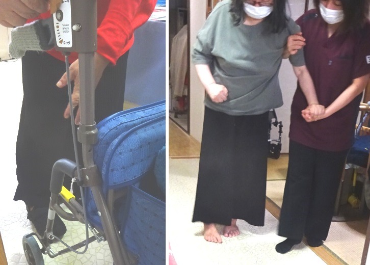 右脚全体が変わってきた(左)_歩容チェック(右)
